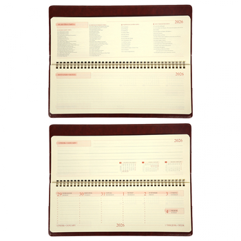 Планінг-щотижневик настільний Leo Planner City, датований 2026, 34х13 см, 128 сторінок, коричневий (252677) - Pampik - 5