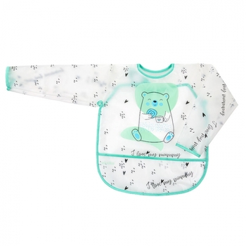 Нагрудник Akuku Тедді з рукавами, 30х30 см (A0518) - Pampik