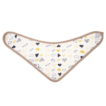 Нагрудник бандана Akuku Сердечка, бежевий (A1512) - Pampik - 5