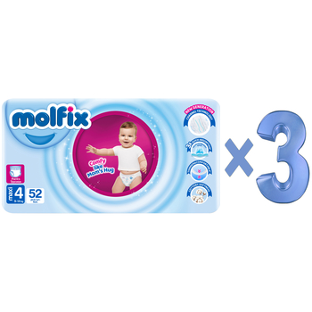 Підгузки-трусики Molfix, 4 (9-14 кг), 156 шт. (3 уп. по 52 шт.) - Pampik