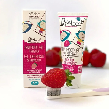Дитяча органічна зубна паста Officina naturae з полуничним смаком, 75 мл - Pampik - 2