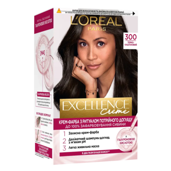 Фарба для волосся L’Oréal Paris Excellence Creme, відтінок 3.00, темно-каштановий, 176 мл - Pampik