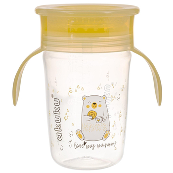 Чашка-непроливайка 360˚ Akuku, з ручками, 270 мл, жовтий (A0670) - Pampik - 2