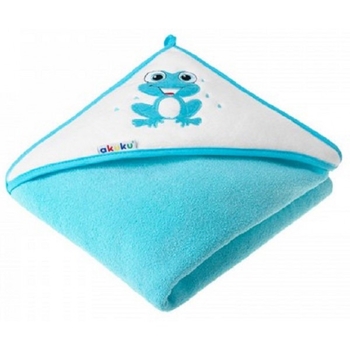 Рушник з капюшоном Akuku Жабка, 100x100 см, бірюзовий (A1256) - Pampik