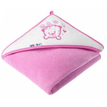 Рушник з капюшоном Akuku Тигреня, 100x100 см, рожевий (A1253) - Pampik
