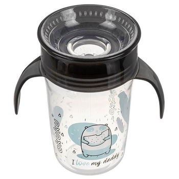 Чашка-непроливайка 360˚ Akuku, с ручками, 270 мл, черный (A0671) - Pampik