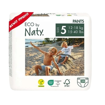 Органічні підгузки-трусики Eco by Naty 5 (12-18 кг), 34 шт. - Pampik