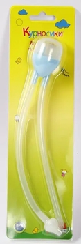 Аспиратор назальный с трубочкой Курносики, голубой (7078) - Pampik - 3