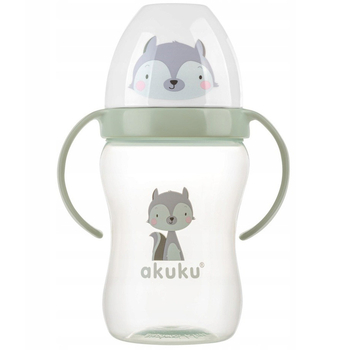 Чашка-непроливайка Akuku Енот, 240 мл, зеленый (A0220) - Pampik