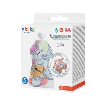 Многоразовые пакетики для еды Akuku, 5 шт. (A0056) - Pampik - 3