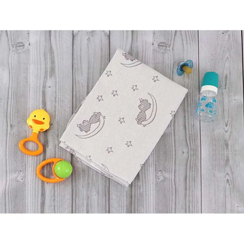 Багаторазова непромокаюча пелюшка Руно Мишка на місяці, жаккард, 70х50 см (МЖ5070) - Pampik - 6