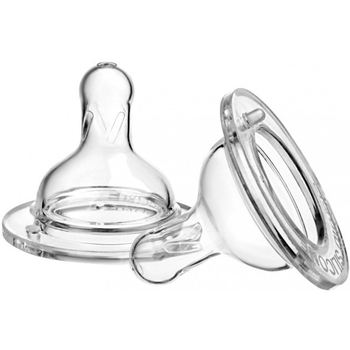 Силіконові соски для пляшечки Akuku з широким горлом, 2 шт., 3+ міс. (A0120) - Pampik - 2