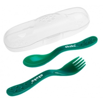 Столовые приборы в футляре Akuku, зеленый (A0074) - Pampik