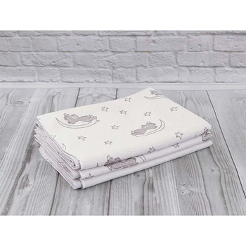 Багаторазова непромокаюча пелюшка Руно Мишка на місяці, жаккард, 70х50 см (МЖ5070) - Pampik - 3