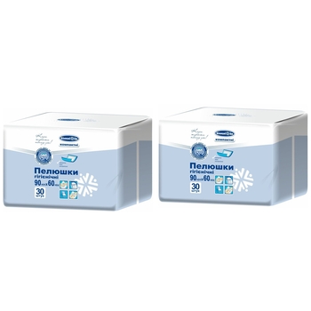 Одноразові пелюшки гігієнічні Білосніжка Компактні, 90х60 см, 60 шт. (2 уп. по 30 шт.) - Pampik