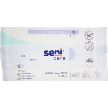Салфетки влажные Seni Care для ухода за кожей, 10 шт - Pampik
