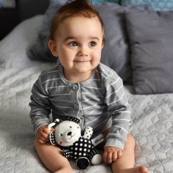 Игрушка-подвеска Akuku Медвежонок, черно-белый (A0470) - Pampik - 2