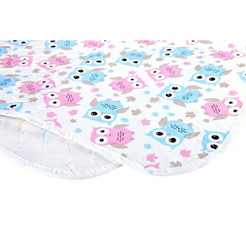 Сповивальний килимок Akuku, 55x70 см, блакитні/рожеві сови (A0254) - Pampik - 2