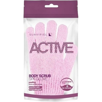 Рукавичка для душу Suavipiel Active Body Scrub Spa, рожевий - Pampik