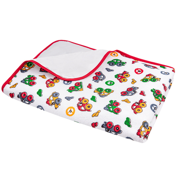 Килимок для сповивання Akuku Машинки, 70x50 см, білий з принтом (A1043) - Pampik