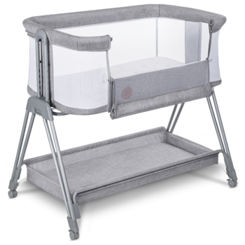 Кроватка приставная 2 в 1 Lionelo Luna Grey Concrete (LO-LUNA GREY CONCRETE) - Pampik - 2