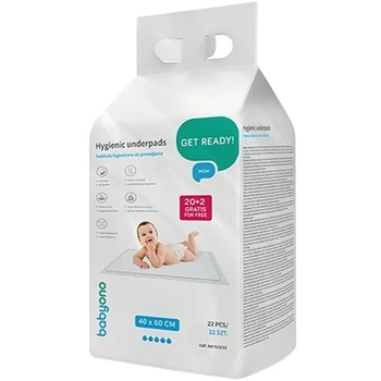 Гигиенические пеленки BabyOno, 40х60 см, 22 шт. (20 шт. + 2 шт.) - Pampik