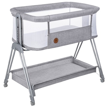 Кроватка приставная 2 в 1 Lionelo Luna Grey Concrete (LO-LUNA GREY CONCRETE) - Pampik