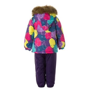 Дитячий зимовий комплект Huppa Avery, куртка та напівкомбінезон, р.92, ліловий з принтом/темно-ліловий (41780030-14753-092) - Pampik - 2