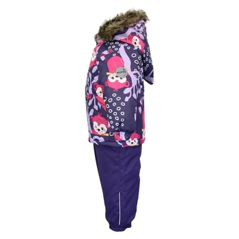 Детский зимний комплект Huppa Avery, куртка и полукомбинезон, р.74, темно-лилoвый с принтом/темно-лилoвый (41780030-93473-074) - Pampik - 3
