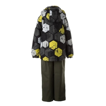 Дитячий зимовий комплект Huppa Winter 1, куртка та напівкомбінезон, р.122, темно-зелений з принтом/темно-зелений (41480420-22357-122) - Pampik - 2