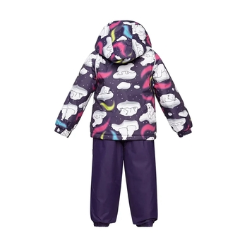 Детский демисезонный комплект Huppa Avery 1, куртка и полукомбинезон, р.86, темно-лилoвый с принтом/темно-лилoвый (41780114-13273-086) - Pampik - 2