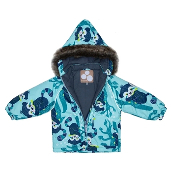 Дитячий зимовий комплект Huppa Avery, куртка та напівкомбінезон, р.86, м'ятний з принтом/сірий (41780030-93426-086) - Pampik - 4