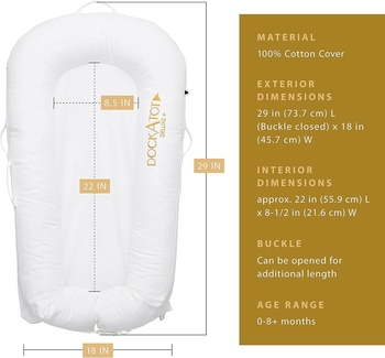 Матрац-кокон DockaTot Deluxe+, 0-8 міс., Silver Lining (10302) - Pampik - 7