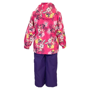Дитячий демісезонний комплект Huppa Yonne, куртка та напівкомбінезон, р.80, фуксія з принтом/лілoвий (41260014-81163-080) - Pampik - 2