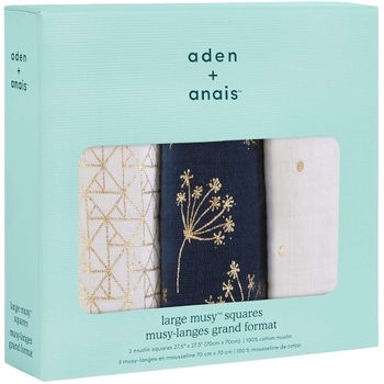 Муслинові пелюшки Aden + Anais Musy Gold Deco, 70х70 см, 3 шт., біло-синій (AA7235G) - Pampik