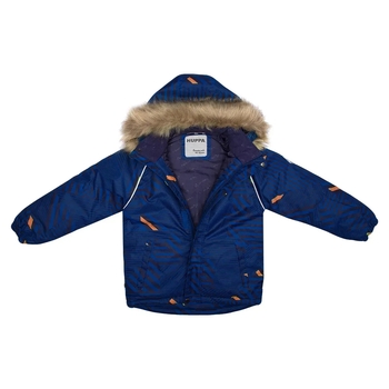 Дитячий зимовий комплект Huppa Winter, куртка та напівкомбінезон, р.92, синій з принтом/темно-синій (41480030-12335-092) - Pampik - 4