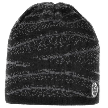 Вязаная шапка Huppa Carlos 2, р.M, черный с принтом (80480200-12509-00M) - Pampik