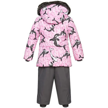 Комплект зимовий Huppa Belinda 1: куртка + напівкомбінезон, р.98, світло-рожевий з сірим (45090130-13303-098) - Pampik - 2