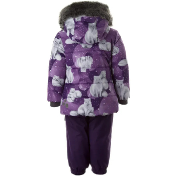 Комплект зимний Huppa Belinda 1: куртка + полукомбинезон, р.80, фиолетовый с принтом (45090130-23153-080) - Pampik - 2