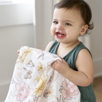 Плед Aden + Anais Earthly Rosewood, органічна бавовна, 120х120 см, рожевий (ADBO10002) - Pampik - 2