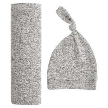 Подарунковий набір Aden + Anais Heather Grey, пелюшка та шапочка, сірий (AA20002) - Pampik