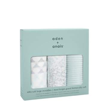 Набір пелюшок Aden + Anais Metallic Skylight Birch, 120х120 см, 3 шт., м'ятний (AA9218G) - Pampik