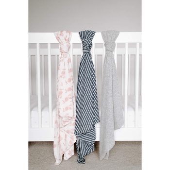 Пелюшка Aden + Anais Heather Grey, трикотажний муслін, 120х120 см, сірий (AA10002) - Pampik - 3