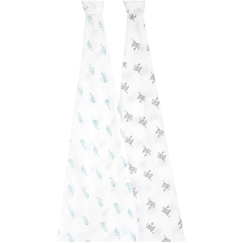 Набір пелюшок Aden + Anais Animal Kingdom, муслін, 120х120 см, 2 шт., білий (ASWO20004) - Pampik - 2