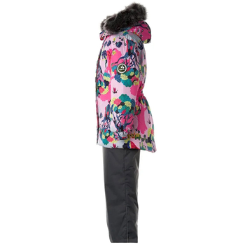 Комплект зимний Huppa Renely 2: куртка + полукомбинезон, р.128, розовый с серым (41850230-13403-128) - Pampik - 3