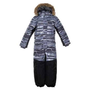 Детский зимний комбинезон Huppa Bruce, р.122, серый с принтом (36330030-82648-122) - Pampik