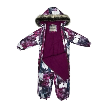Дитячий зимовий комбінезон Huppa Orion, р.86, бордовий з принтом (36300030-33134-086) - Pampik - 4