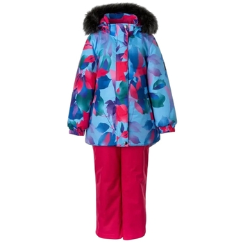 Комплект зимовий Huppa Renely 3: куртка + штани, р.116, блакитний/фуксія (41850330-44606-116) - Pampik