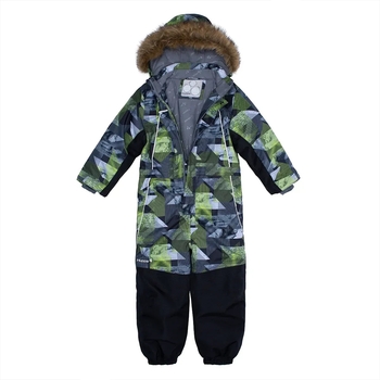 Детский зимний комбинезон Huppa Bruce, р.110, серый с принтом (36330030-92548-110) - Pampik - 4