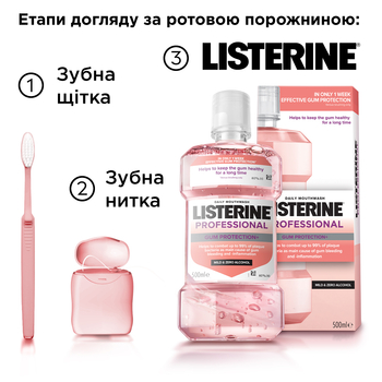 Ополіскувач для ротової порожнини Listerine Professional Захист ясен+, 500 мл - Pampik - 12